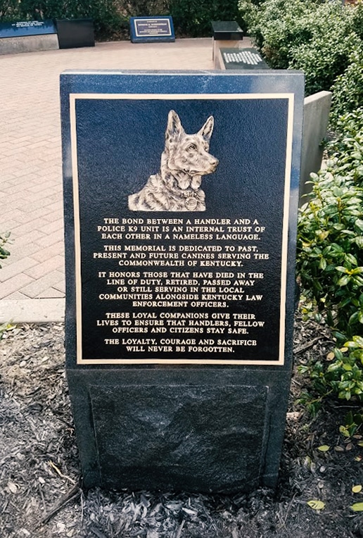 K9 Dog Civic Memorial Plaque