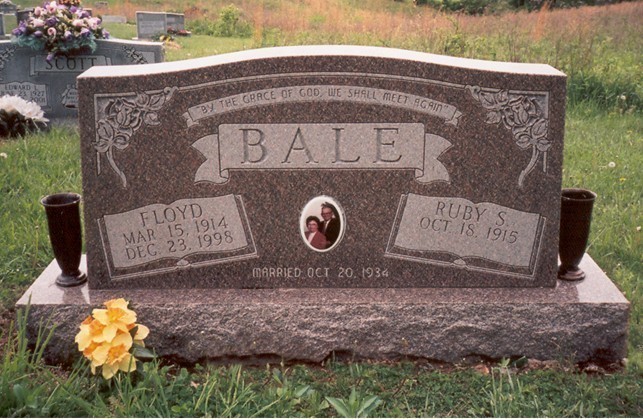 Bale Headstone with Open Book Design