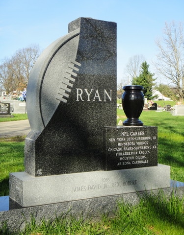 Ryan NFL Football Shaped Stone-with Black Vase